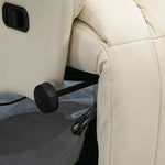 Fauteuil de relaxation inclinable pivotant repose-pied réglable, jusqu'à 150 kg, pour salon, chambre, home cinéma, crème