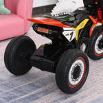 Tricycle Enfants Moto Cross Effets musicaux et Lumineux Coffre Rangement Rouge