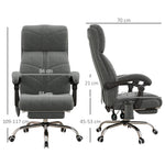 Fauteuil chaise de bureau massant chauffant inclinable avec repose-pieds intégré 5 roulettes gris