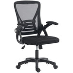 Chaise bureau ergonomique, fauteuil de bureau en maille, accoudoirs relevables, hauteur réglable, 59,5x56x103cm, noir