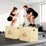 3-in-1 Plyo-Box aus Holz, Plyometrie-Trainingsgerät für Fitness, Krafttraining und Cross-Training, 51/61/76 cm