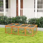 Conejera jaula para conejos exterior interior 2 puertas superiores 181L x 100An x 48Al cm madera maciza marrón