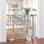 Lot de 2 barrières de sécurité pour animaux domestique avec fermeture automatique double verrouillage largeur 75-103 cm