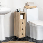 Porte-Papier Toilette 3 Niveaux avec Sortie Intégrée, Panneaux de Particules Aspect chêne Clair
