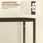 Table Console en Acier 2 Étagères Design Moderne pour Salon Entrée Couloir 100 x 30 x 87 cm Noir