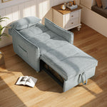 Fauteuil convertible 1 place 3 en 1, fauteuil-lit clic-clac en chenille, assise large dossier réglable, 88x84x87cm, gris