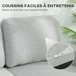 Canapé d'angle convertible réversible, canapé-lit 3 places, méridienne, coffre de rangement, 197lx129x 85cm, gris clair