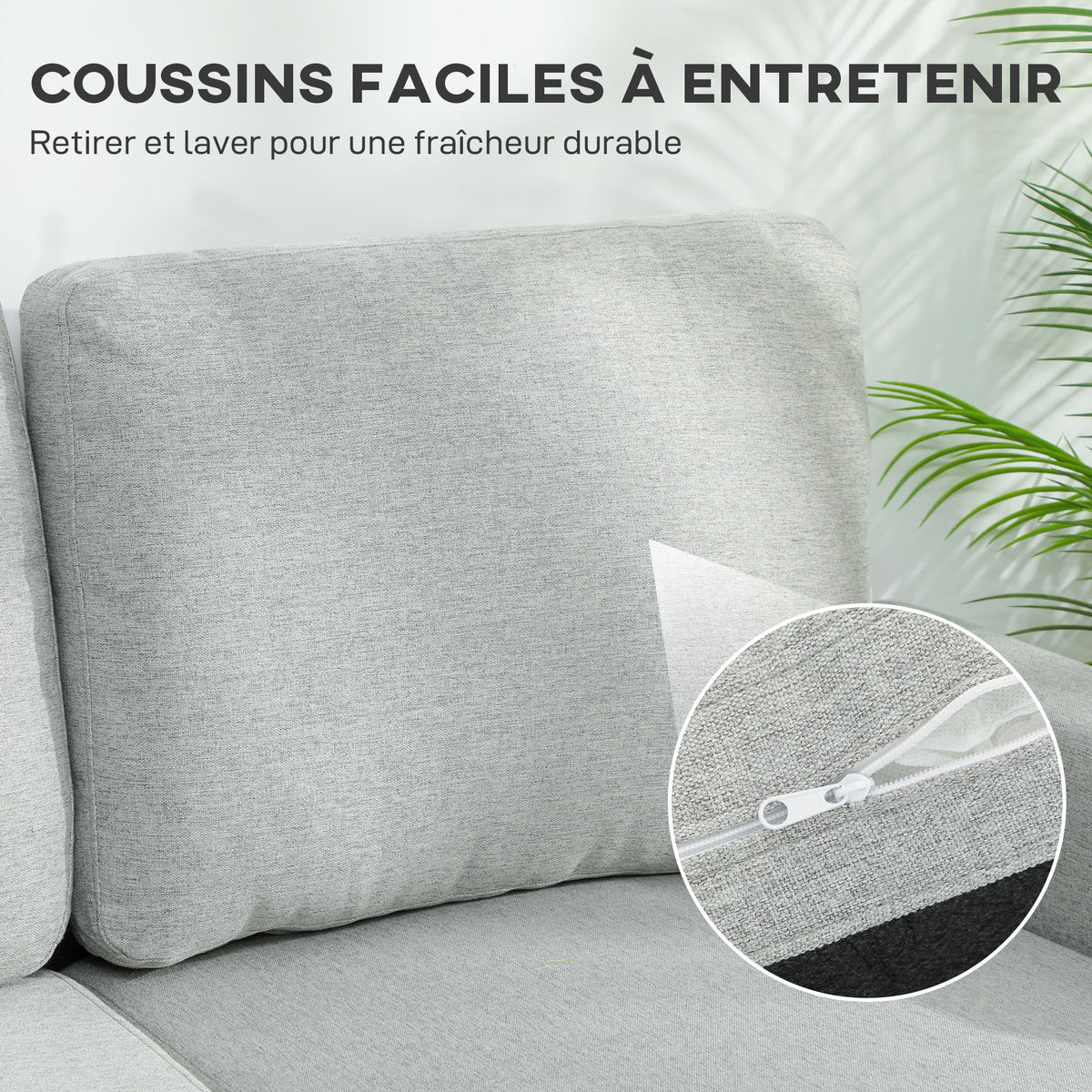 Canapé d'angle convertible réversible, canapé-lit 3 places, méridienne, coffre de rangement, 197lx129x 85cm, gris clair