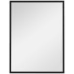 Miroir mural rectangulaire 80 x 60 cm, cadre en bois noir, idéal pour la salle de bain, salon ou chambre