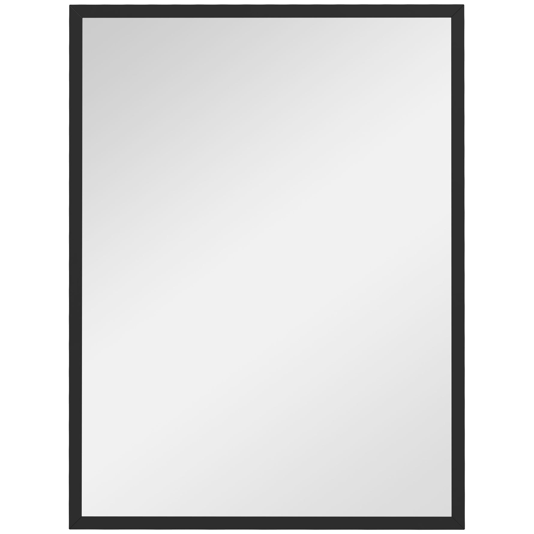 Miroir mural rectangulaire 80 x 60 cm, cadre en bois noir, idéal pour la salle de bain, salon ou chambre