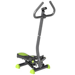 Stepper avec guidon stepper fitness appartement écran LCD résistance réglable acier gris vert noir