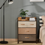 Meuble de Rangement chiffonnier 4 tiroirs en Tissu 58 x 29 x 78,5 cm multicolore