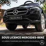 Cavalcabile per bambini 3 in 1 Mercedes-Benz con licenza, protezione, vano portaoggetti, clacson, 83x40x90 cm, nero