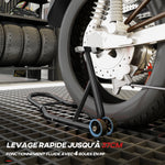 Support béquille de moto arrière support de roue lève moto arrière sur roulettes avec bobine de bras oscillant U, noir
