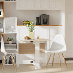 Table de cuisine pliable 103L x 76l x 74H cm en bois bicolore chêne blanc