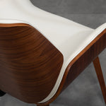 Lot de 2 chaises de salle à manger style vintage assise revêtement synthétique 54 x 53 x 81 cm blanc marron