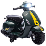 Moto électrique enfants 6 V, voiture électrique enfants avec Roues d'Apprentissage, 2-4 Ans, 71 x 37 x 52 cm, vert foncé