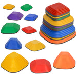 11 pièces pierres d'équilibre pour enfants parcours de motricité empilables et antidérapantes multicolore