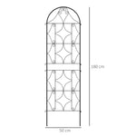 Support pour plantes grimpantes avec motif lot de 2 treillis de jardin pour vigne fleurs légumes métal 50 x 180 cm noir