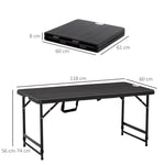 Table de jardin rectangulaire pliable camping pour 4 personnes hauteur réglable 118 x 60 x 74 cm