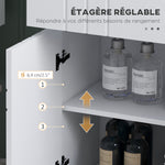 Meuble de rangement pour salle de bain sur pied placard 2 portes 1 tiroir, étagère régable, blanc laqué