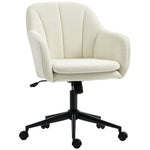 Chaise de bureau, fauteuil de bureau ergonomique réglable en hauteur, siège pivotante, fonction de bascule, beige