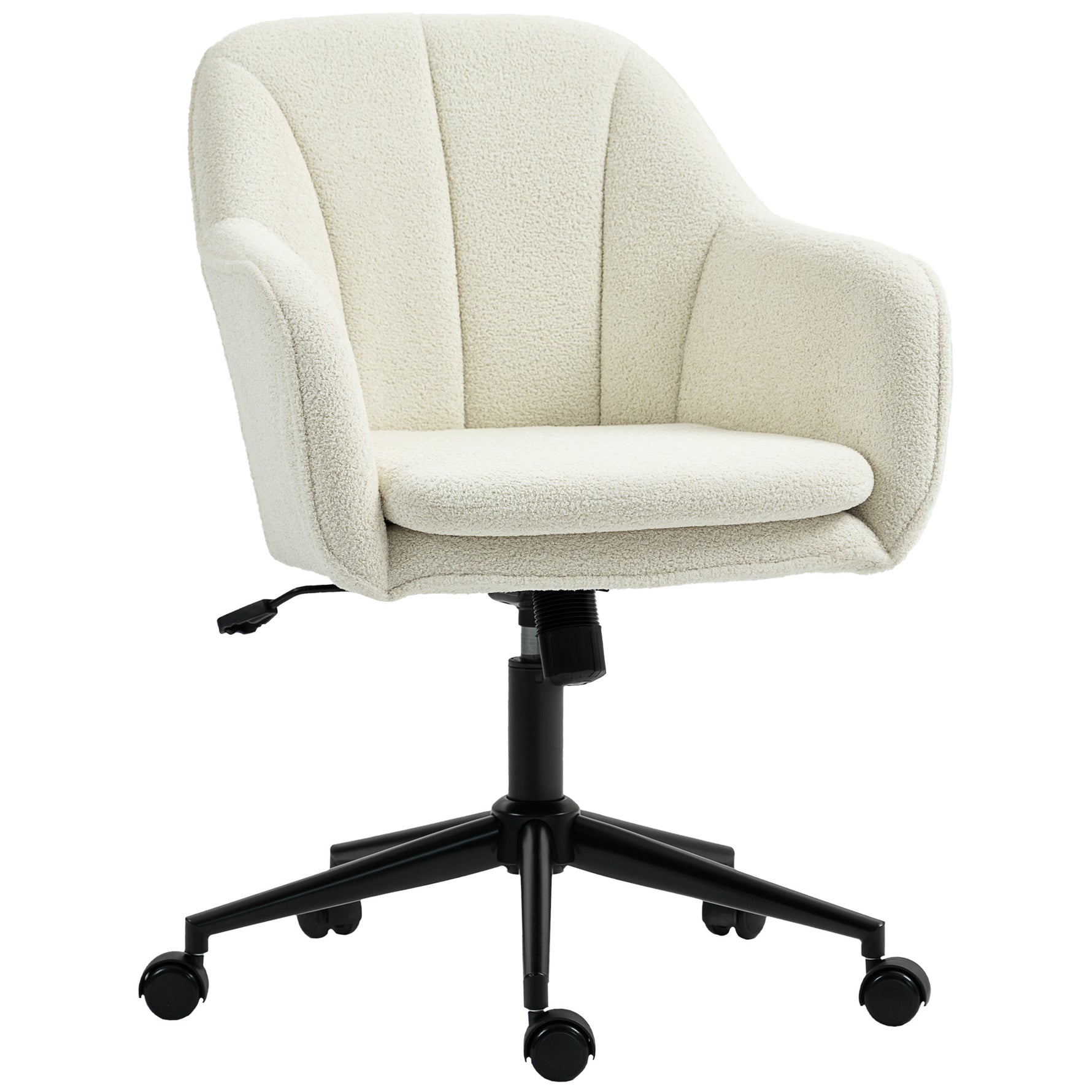 Chaise de bureau, fauteuil de bureau ergonomique réglable en hauteur, siège pivotante, fonction de bascule, beige