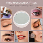 Miroir Maquillage Hollywood 58 x 48 cm, Miroir Coiffeuse LED, 15 Ampoules, 3 Modes d'Éclairage, Port USB de Charge
