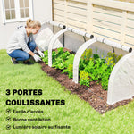 Mini Serre de Jardin Serre à tomates 3L x 1l x 0,8H m Acier PE Haute densité 140 g/m² Anti-UV 3 fenêtres Blanc