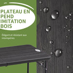 Table de jardin rectangulaire pliable camping pour 4 personnes hauteur réglable 118 x 60 x 74 cm