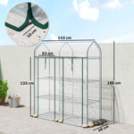 Serre de Jardin, Petite Serre de Balcon étagères 3 niveaux en Bâche PVC et Châssis Acier, 143 x 46 x 165 cm, transparent