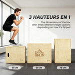 3-in-1 Plyo-Box aus Holz, Plyometrie-Trainingsgerät für Fitness, Krafttraining und Cross-Training, 51/61/76 cm