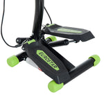 Stepper avec guidon, stepper de fitness avec écran LCD, pédales antidérapantes, marche d'escalier pour maison, bureau, salon, salle de sport, vert et noir