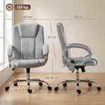 Fauteuil de Bureau Massant et Chauffant, Chaise de Bureau Ergonomique, Hauteur et Accoudoirs Réglables, Gris