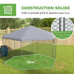 Buitenren voor kippen 10 m², gaasren 400 x 346 x 263 cm - overdekte ruimte - 10-15 kippen