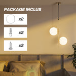 Suspension luminaire moderne, lustre plafonnier de double-tête, lumière suspendue réglable pour entrée, salon, ton doré