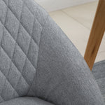 Lote de 2 sillas de comedor de diseño escandinavo - Patas cónicas de madera de haya - Asiento, respaldo y reposabrazos
