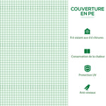 Serre de jardin mini serre 2 fenêtres enroulables couverture en PE haute densité 140 g/m² 120 x 60 x 60 cm vert foncé