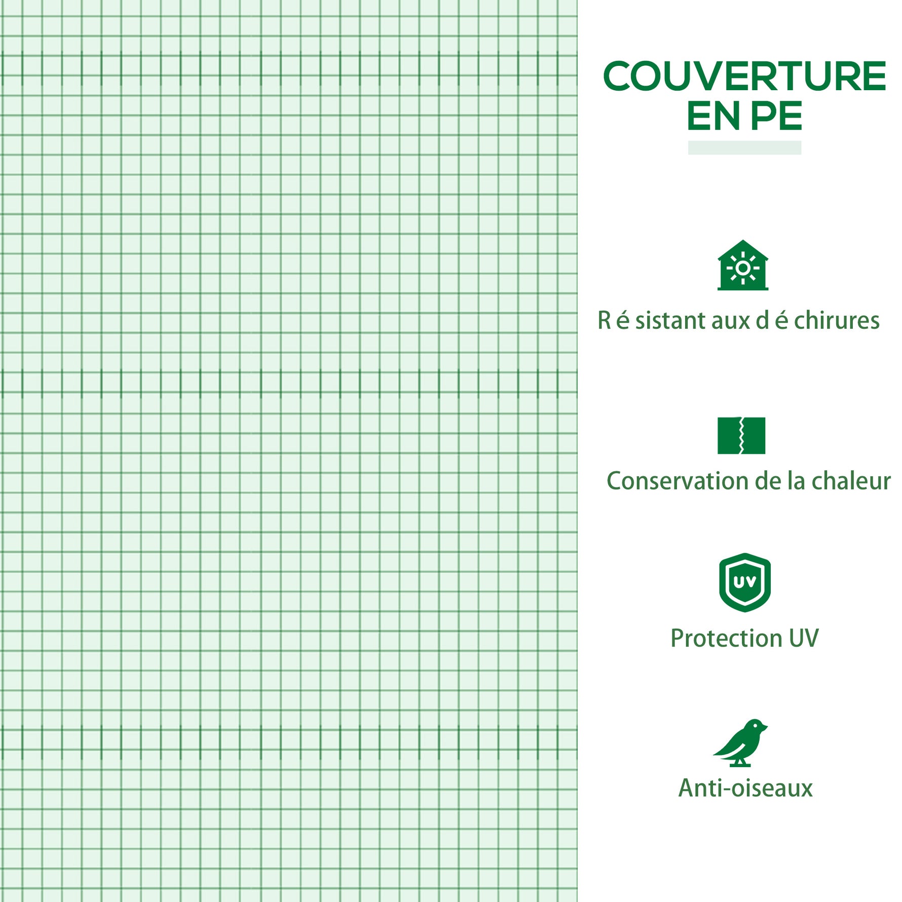 Serre de jardin mini serre 2 fenêtres enroulables couverture en PE haute densité 140 g/m² 120 x 60 x 60 cm vert foncé