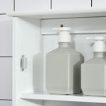 Badezimmer-Wandschrank mit Spiegel - Spiegelschrank - WC-Aufbewahrungsschrank - 1 Tür, 2 Ablagen - Glas MDF Weiß