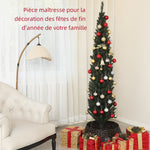 Sapin de Noël artificiel, arbre de Noël, base en acier, 390 branches épines, décoration de Noël, Ø 55 x 195H cm, vert