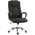 Fauteuil de bureau à roulettes chaise manager ergonomique pivotante hauteur réglable lin noir