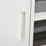 Support d'imprimante organiseur bureau caisson placard porte 3 niches + grand plateau panneaux particules blanc