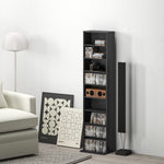 Rangements pour CD et DVD 9 compartiments et 6 étagères réglables capacité max. 260 CD/120 DVD 33 x 24 x 140 cm noir