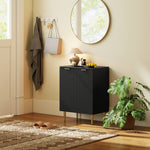 Buffet Cuisine, Meuble de Rangement avec 2 Portes, Étagère Réglable, Pieds Métalliques Surélevés, 60 x 40 x 80 cm, Noir