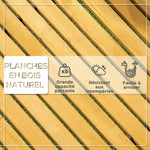 Allée chemin de jardin en lattes de bois enroulable - bois massif de pin 185 x 60 cm