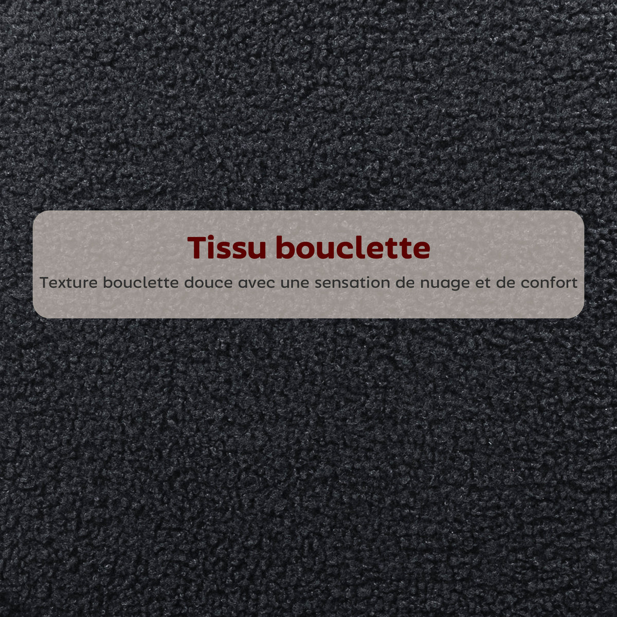 Lot de 2 tabourets de bar en tissu bouclette, chaises de bar avec dossier courbé, repose-pieds, 49x52x95cm, noir