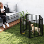Parc pour chien, parc pour animaux, 5 panneaux, clôture portable pliable, sécurisé, noir
