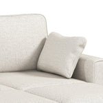 Canapé d'Angle Convertible en Chenille, Canapé-Lit 3 Places Modulaire 225 cm avec Pouf de Rangement, Beige-7