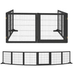 Barrière de sécurité pour chien barrière pliable à 6 panneaux avec pieds amovibles 432 x 36 x 70 cm noir